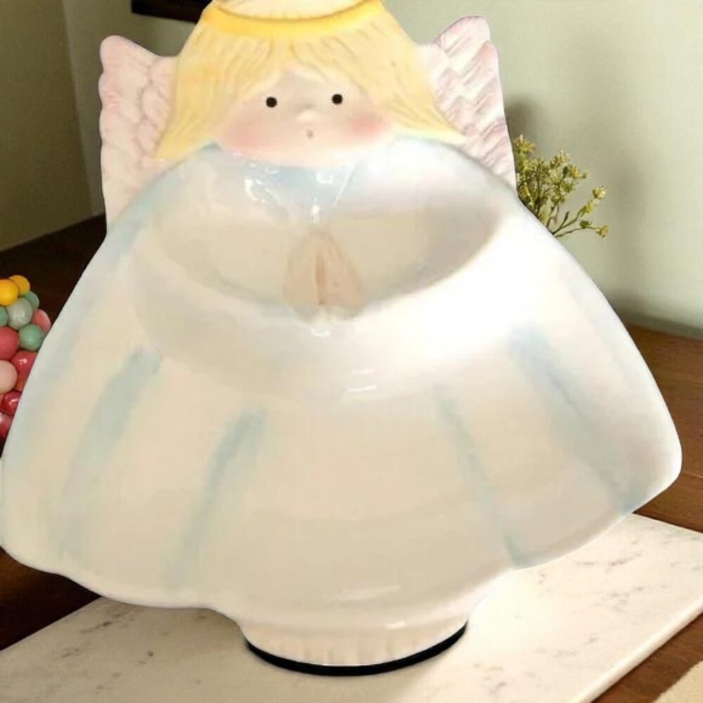 Large Ceramic Angel Platter 14" RARE